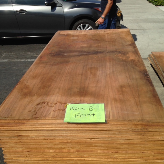 Koa (3/4") 2sided Veneer Plywood B1 Tropical Exotic Hardwoods