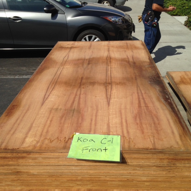 Koa (3/4") 2sided Veneer Plywood C1 Tropical Exotic Hardwoods